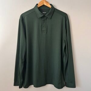 Quince Polo Shirt Men's XL Olive Green Flowknit‎ Breeze Long Sleeve Performance